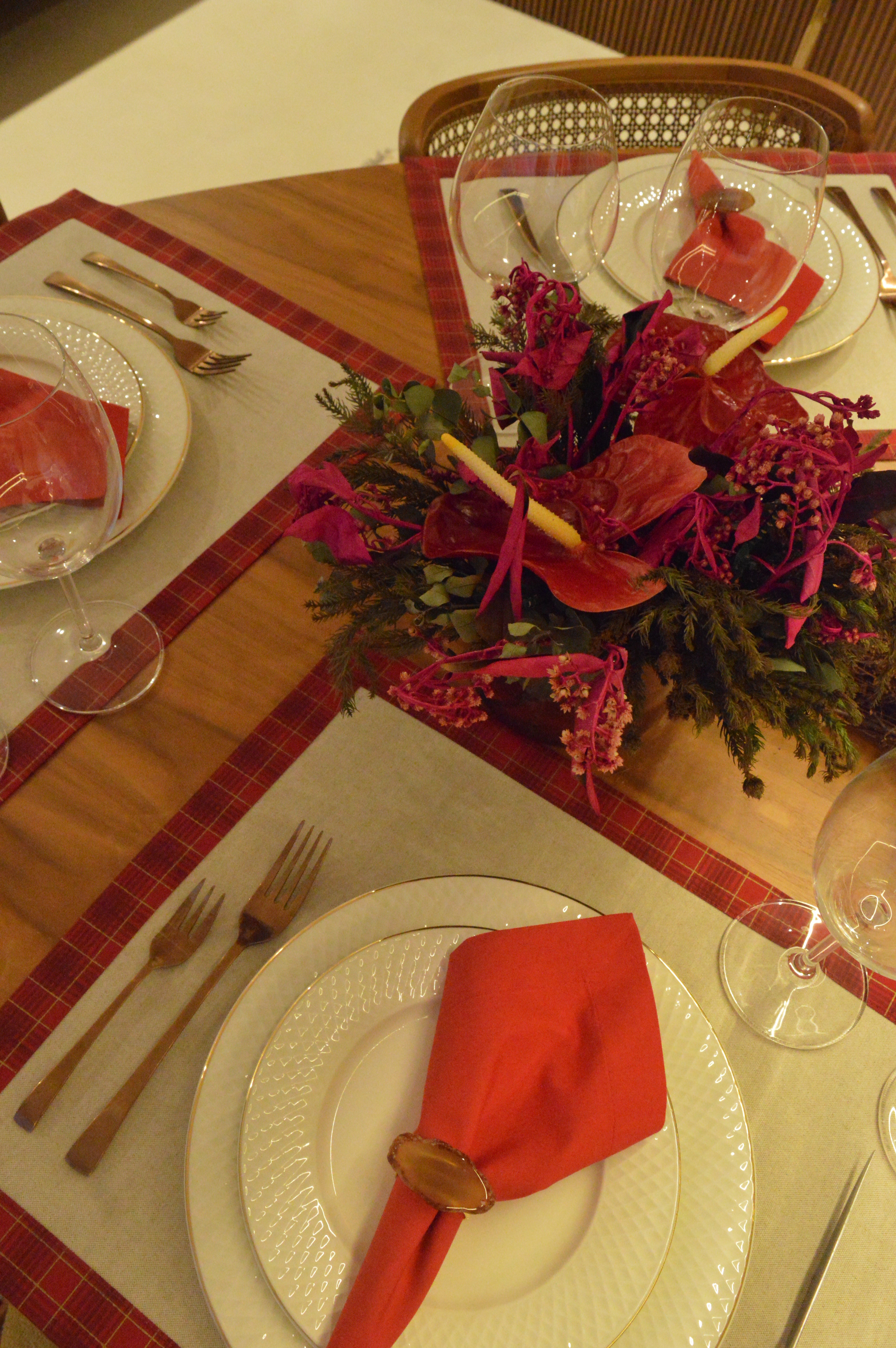 Jogo Americano Natal Vermelho