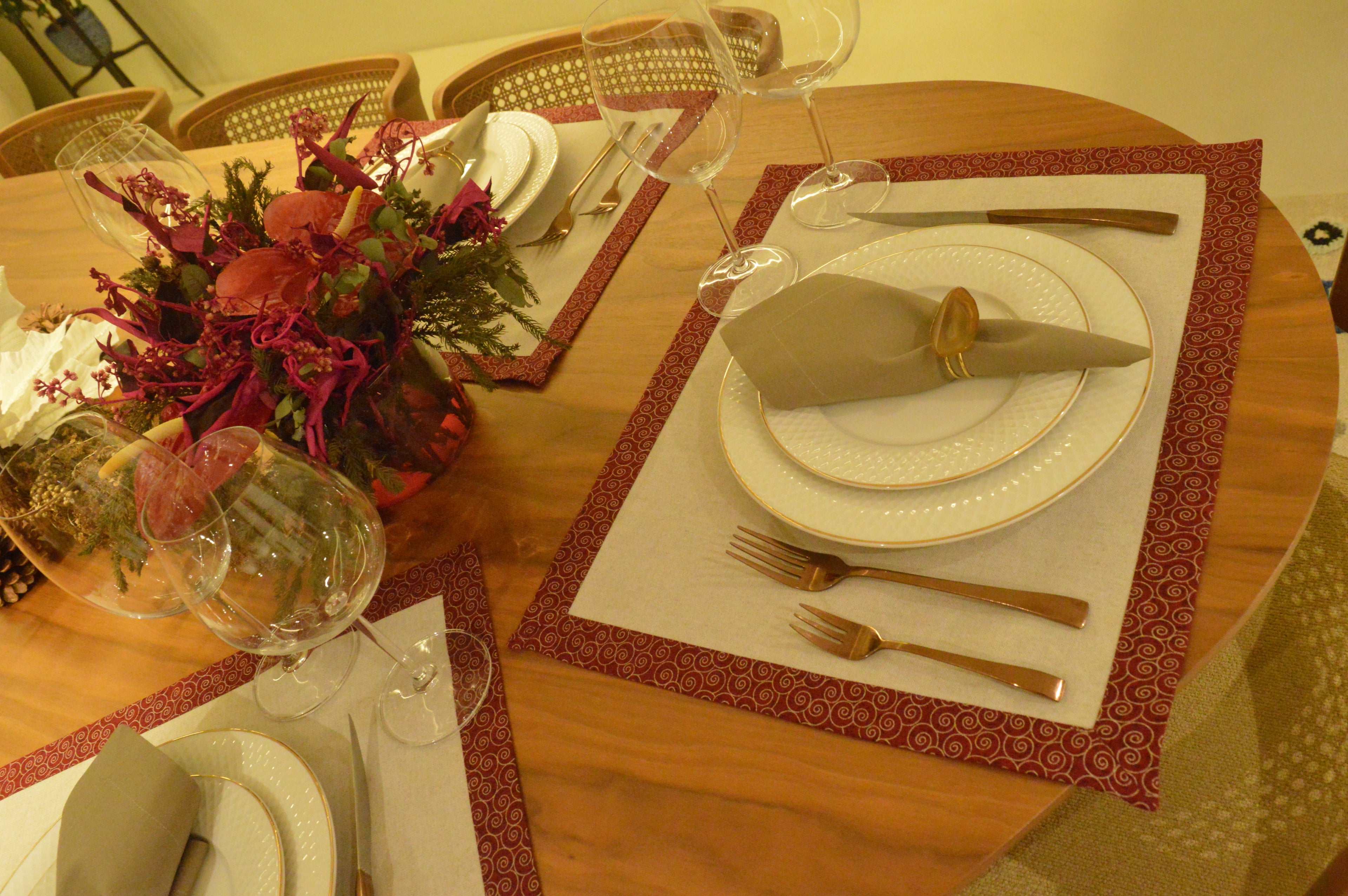 Jogo Americano Natal Bordo