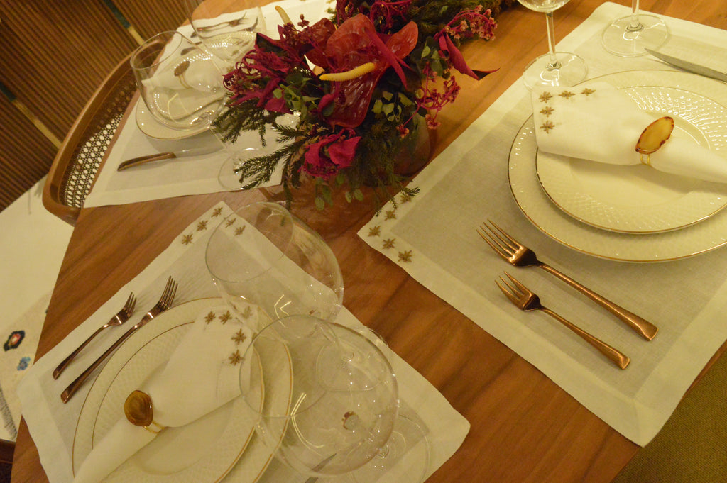 Jogo Americano Natal Branco