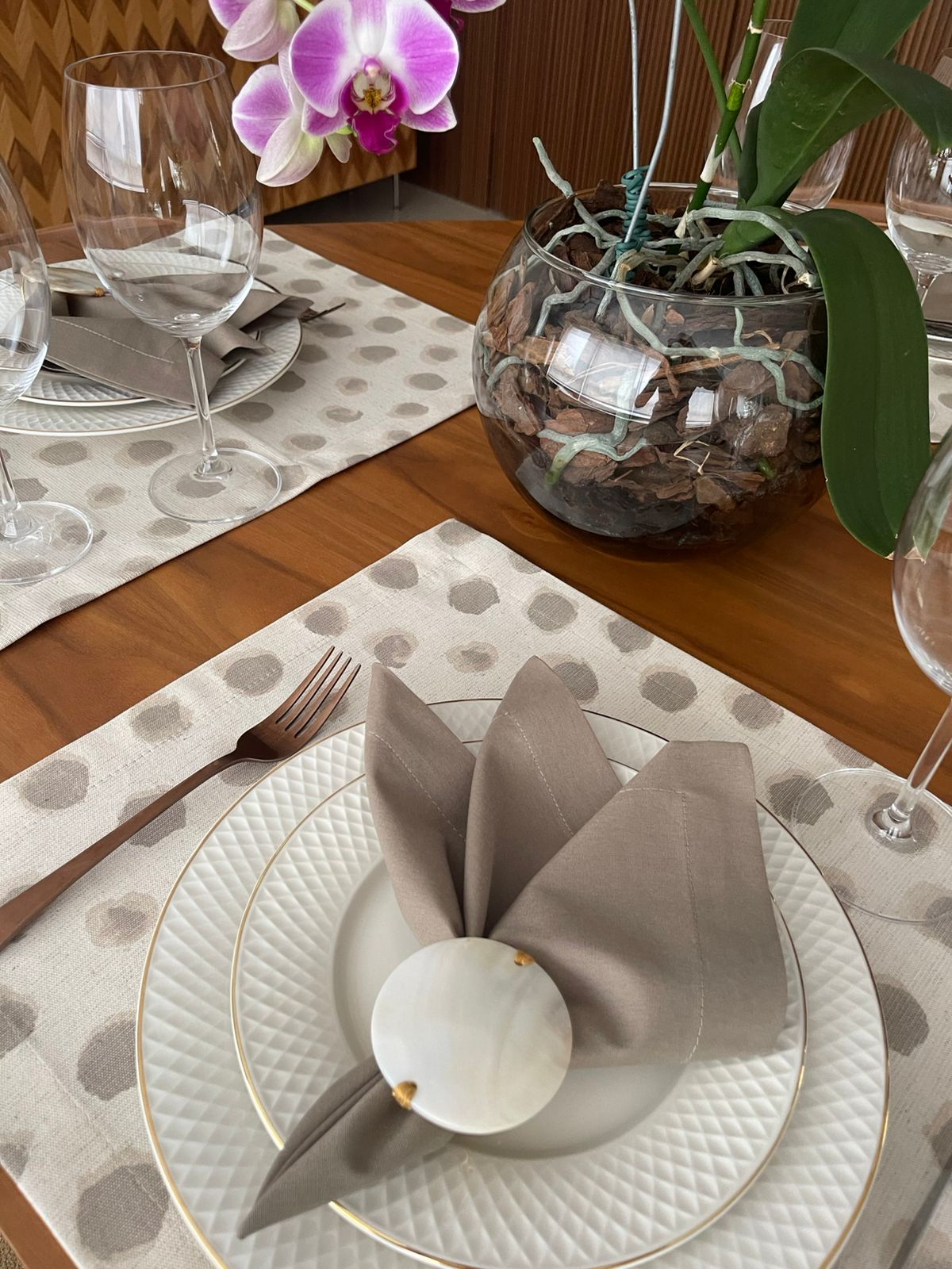 Jogo Americano Waterblock Bege