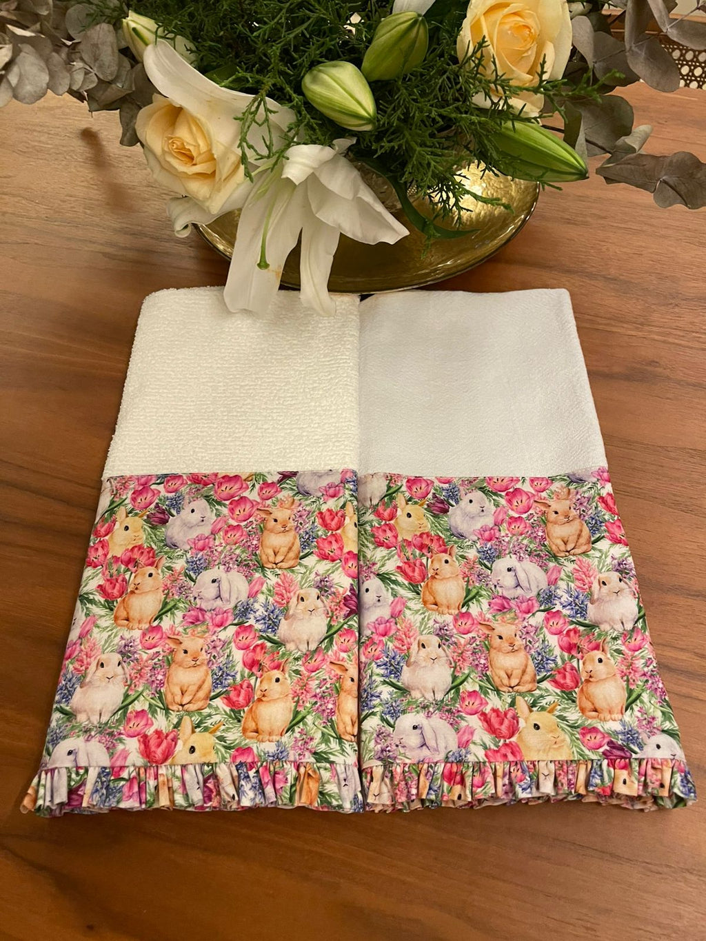 Conjunto de Pano de Prato de Coelho