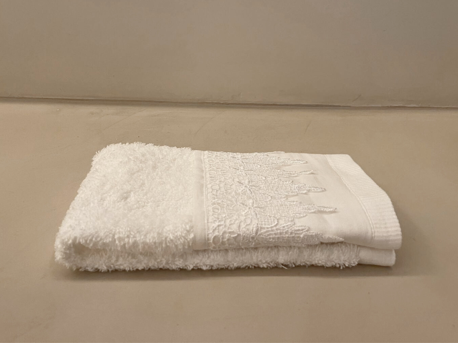 Toalha de Lavabo de Algodão Egipcio - Linho Branco