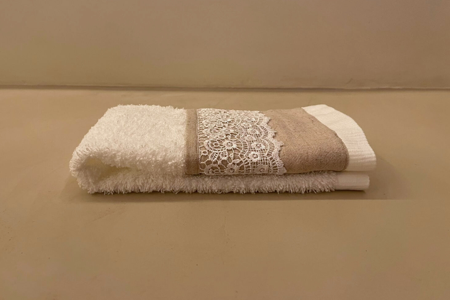 Toalha de Lavabo de Algodão Egipcio - Linho Natural