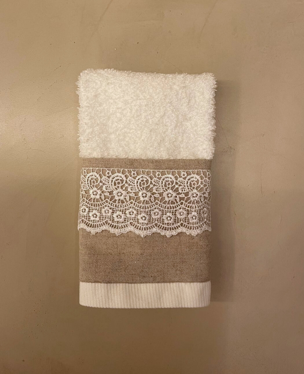 Toalha de Lavabo de Algodão Egipcio - Linho Natural