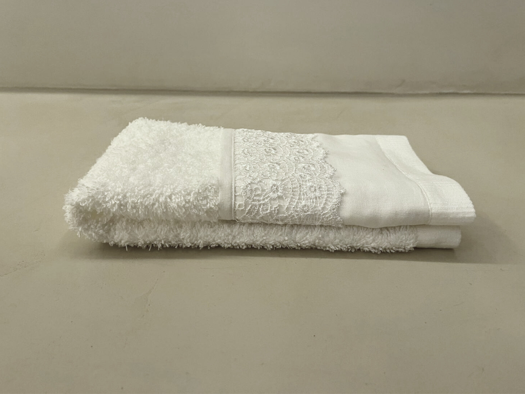 Toalha de Lavabo de Algodão Egipcio - Linho Branco